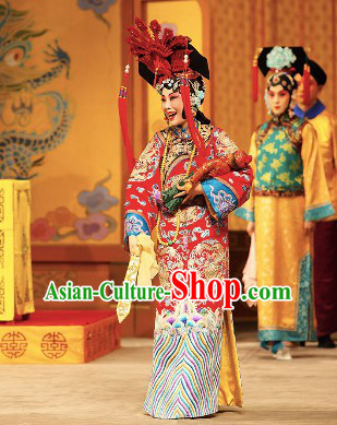 Chinese Beijing Opera Empress Costume and Hair Accessories Complete Set for Women