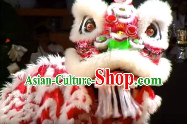 Chinese Classical Style Red Fut San Lion Dance Equipments Complete Set