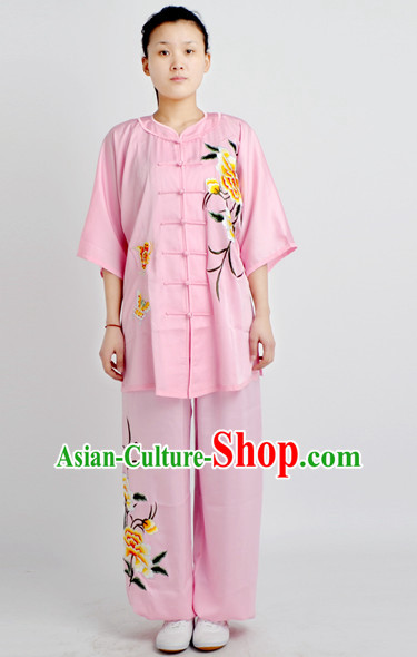 Chinese Classical Style Martial Arts Summer Wear Kung Fu Embroidered Uniforms