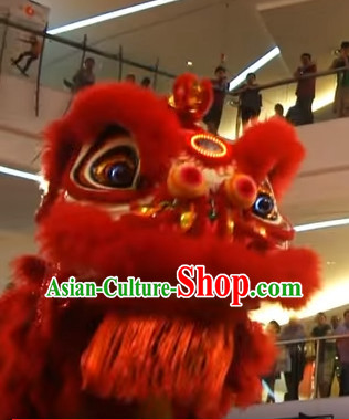 Red Chines Gong Xi Fa Cai Style Red Hok San Lion Dance Equipments Complete Set