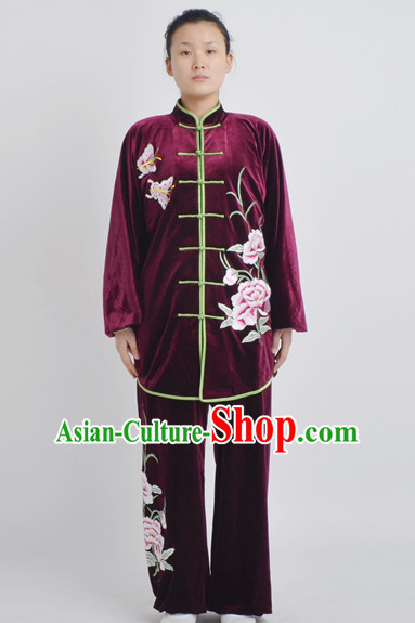 Chinese Classical Style Martial Arts Summer Wear Kung Fu Embroidered Uniforms for Men Women Children