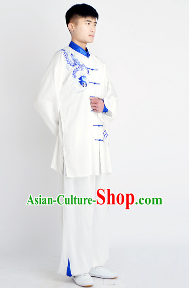 Chinese Traditional Style Martial Arts Summer Wear Kung Fu Embroidered Uniforms for Men Women Children