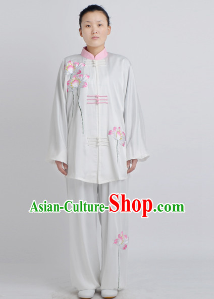 Chinese Traditional Style Martial Arts Summer Wear Kung Fu Embroidered Uniforms for Men Women Children