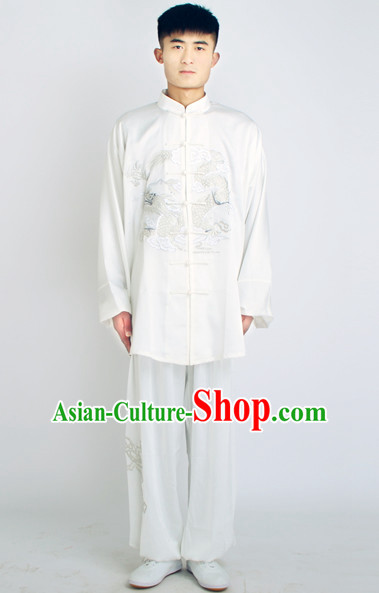 Chinese Traditional Style Martial Arts Summer Wear Kung Fu Embroidered Uniforms for Men Women Children