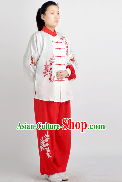 Chinese Traditional Style Martial Arts Summer Wear Kung Fu Embroidered Uniforms for Men Women Children