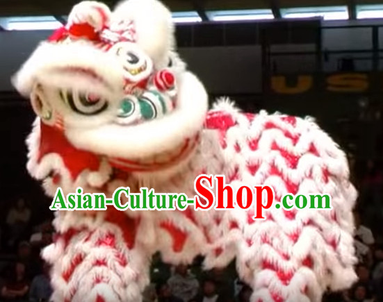 Chinese Classical Style Red Hok San Lion Dance Equipments Complete Set