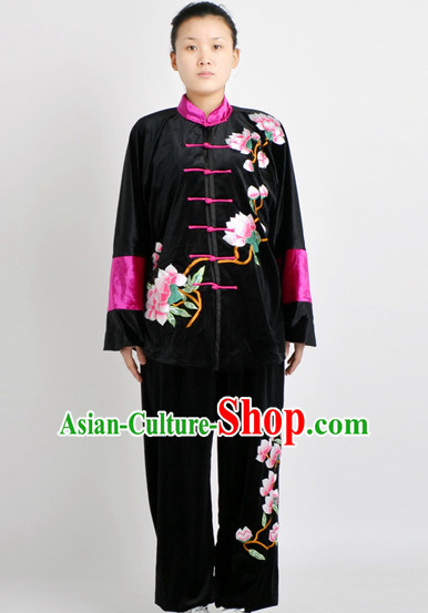 Chinese Traditional Style Martial Arts Summer Wear Kung Fu Embroidered Uniforms for Men Women Children