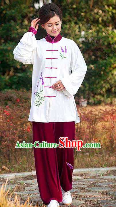 Top Tai Chi Pants Tai Chi Suit Apparel Suits Attire Robe Kung Fu Costume Chinese Kungfu Jacket Wear Dress Uniform Clothing Taijiquan Shaolin Chi Gong Taichi Suits for Men Women Kids