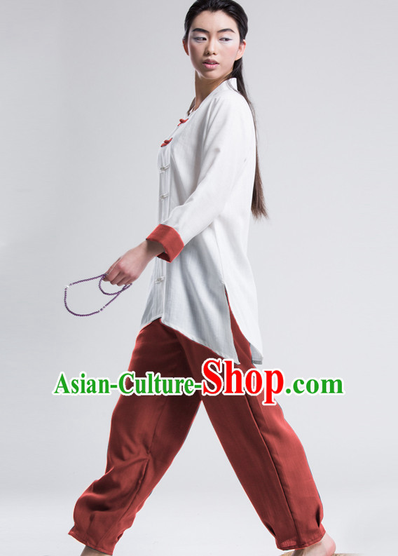 Top Tai Chi Uniforms Pants Tai Chi Suit Apparel Suits Attire Robe Kung Fu Costume Chinese Kungfu Jacket Wear Dress Uniform Clothing Taijiquan Shaolin Chi Gong Taichi Suits for Men Women Kids