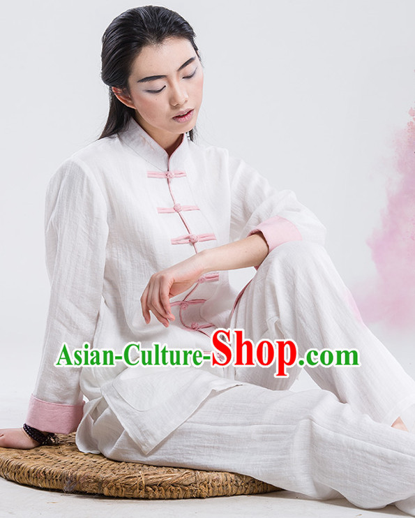 Top Tai Chi Uniforms Pants Tai Chi Suit Apparel Suits Attire Robe Kung Fu Costume Chinese Kungfu Jacket Wear Dress Uniform Clothing Taijiquan Shaolin Chi Gong Taichi Suits for Men Women Kids