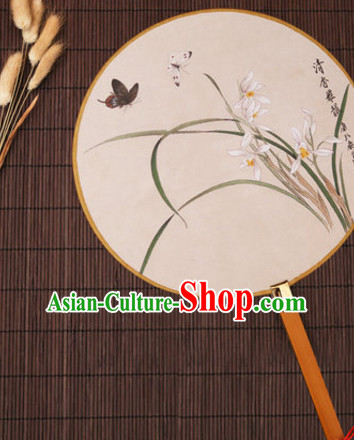 Chinese Traditional Classic Handmade Butterfly Gong Shan Palace Fan Round Fan Mandarin Fan Dance Fan