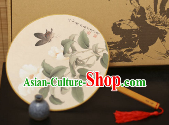 Chinese Traditional Handmade Gong Shan Palace Fan Round Fan Mandarin Fan Dance Fan