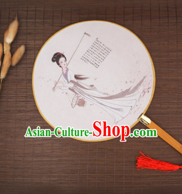 Chinese Traditional Classic Handmade Gong Shan Palace Fan Round Fan Mandarin Fan Dance Fan