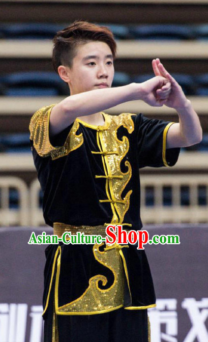 Top Kung Fu Competition Uniforms Pants Suit Taekwondo Apparel Karate Suits Attire Robe Championship Costume Chinese Kungfu Jacket Wear Dress Uniform Clothing Taijiquan Shaolin Chi Gong Taichi Suits for Men Women Kids