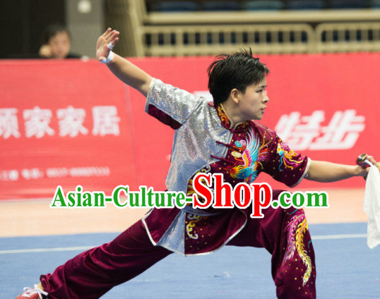 Top Kung Fu Competition Championship Uniforms Pants Suit Taekwondo Apparel Karate Suits Attire Robe Championship Costume Chinese Kungfu Jacket Wear Dress Uniform Clothing Taijiquan Shaolin Chi Gong Taichi Suits for Men Women Kids