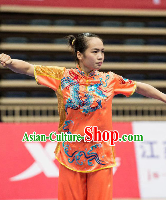 Top Kung Fu Competition Championship Uniforms Pants Suit Taekwondo Apparel Karate Suits Attire Robe Championship Costume Chinese Kungfu Jacket Wear Dress Uniform Clothing Taijiquan Shaolin Chi Gong Taichi Suits for Men Women Kids