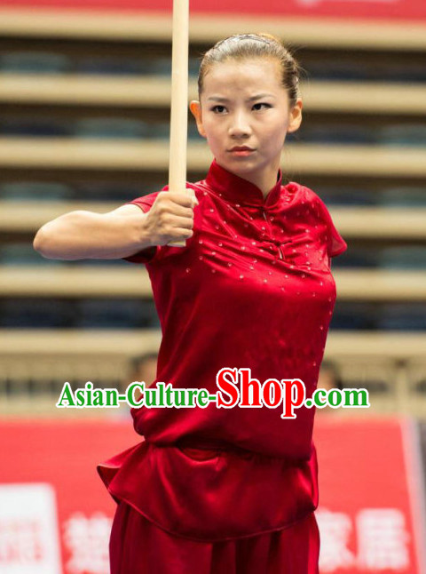 Top Kung Fu Competition Uniforms Pants Suit Taekwondo Apparel Karate Suits Attire Robe Championship Costume Chinese Kungfu Jacket Wear Dress Uniform Clothing Taijiquan Shaolin Chi Gong Taichi Suits for Men Women Kids