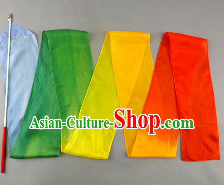 Top 3 Meters Pure Silk Colour Change Color Changing Colour Transition Dance Ribbon Dancing Ribbons for Adults or Kids