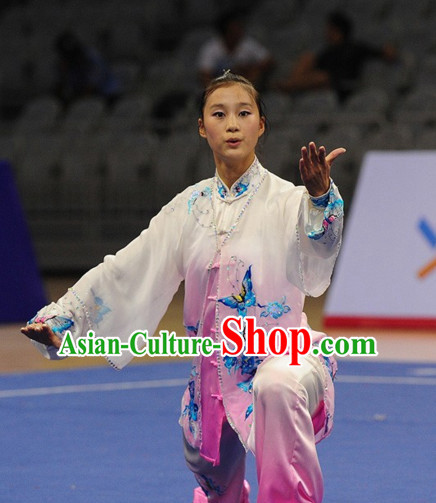 Top Kung Fu Competition Championship Uniforms Pants Suit Taekwondo Apparel Karate Suits Attire Robe Championship Costumes for Men Women Children