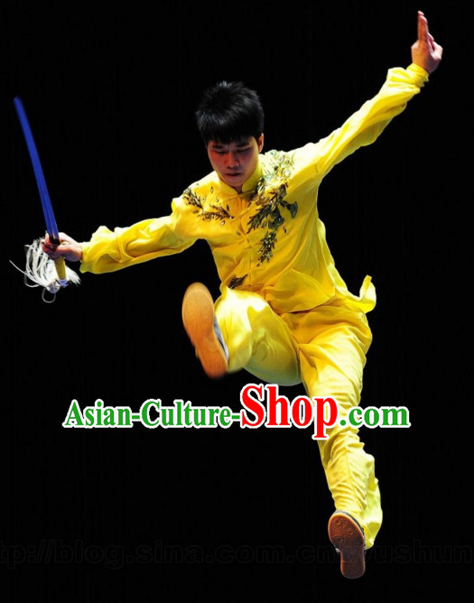 Top Kung Fu Competition Championship Uniforms Pants Suit Taekwondo Apparel Karate Suits Attire Robe Championship Costumes for Men Women Children