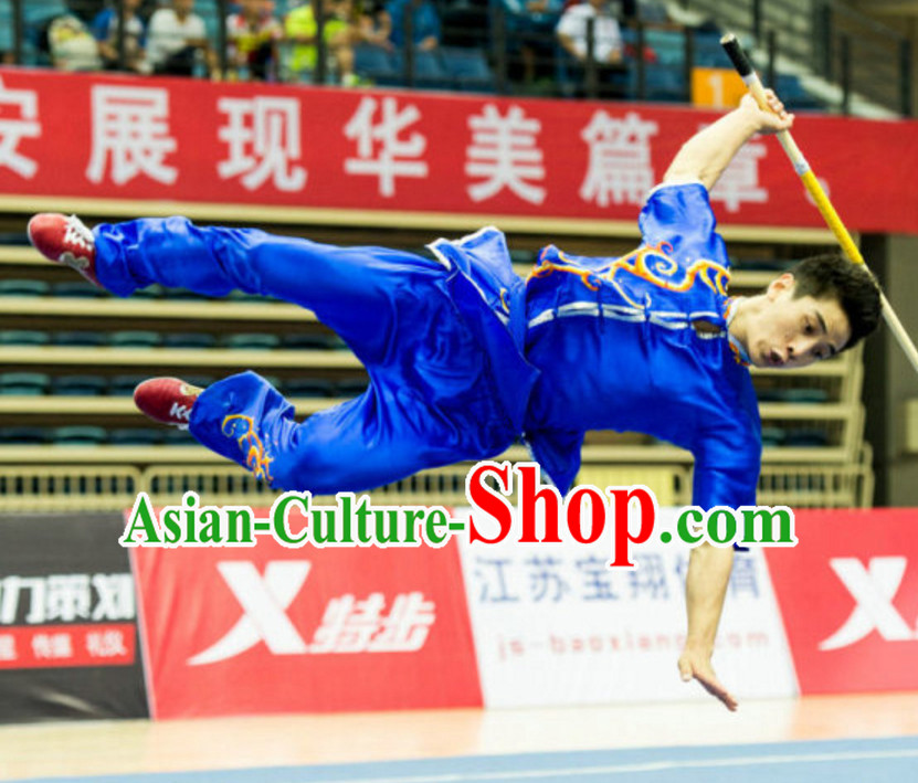 Top Kung Fu Competition Championship Uniforms Pants Suit Taekwondo Apparel Karate Suits Attire Robe Championship Costumes for Men Women Children