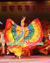 Chinese Stage Ethnic Dancing Dancewear Costumes Dancer Costumes Dance Costumes Chinese Dance Clothes Traditional Chinese Clothes Complete Set for Women Kids