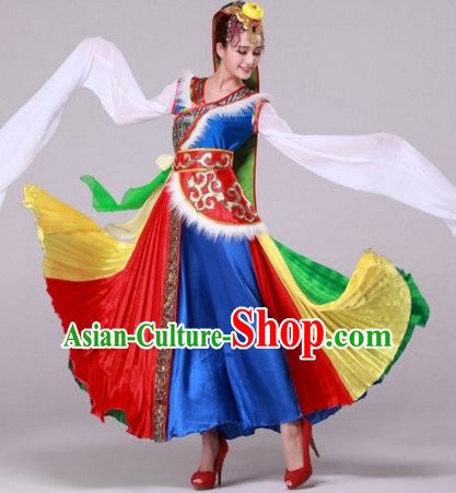 Chinese Stage Mongolian Dancing Dancewear Costumes Dancer Costumes Dance Costumes Chinese Dance Clothes Traditional Chinese Clothes Complete Set for Women Children