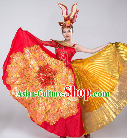 Chinese Stage Opening Dancewear Costumes Dancer Costumes Dance Costumes Chinese Dance Clothes Traditional Chinese Clothes Complete Set for Women Children