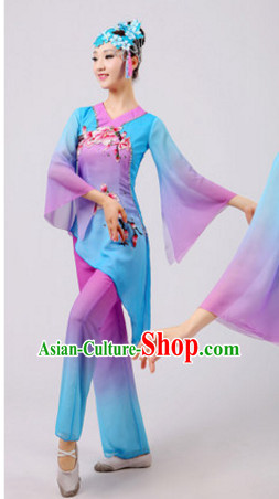 Chinese Traditional Stage Dancewear Costumes Dancer Costumes Dance Costumes Clothes and Headdress Complete Set for Women Children