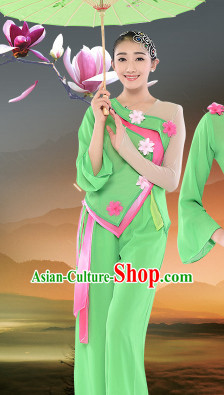 Chinese Traditional Stage Dancewear Costumes Dancer Costumes Dance Costumes Clothes and Headdress Complete Set for Women Children