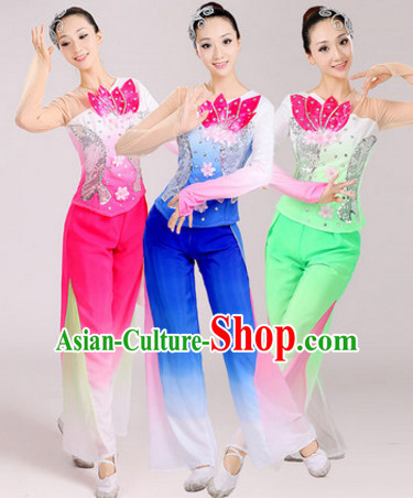 Chinese Traditional Stage Folk Dance Dancewear Costumes Dancer Costumes Dance Costumes Clothes and Headdress Complete Set for Women