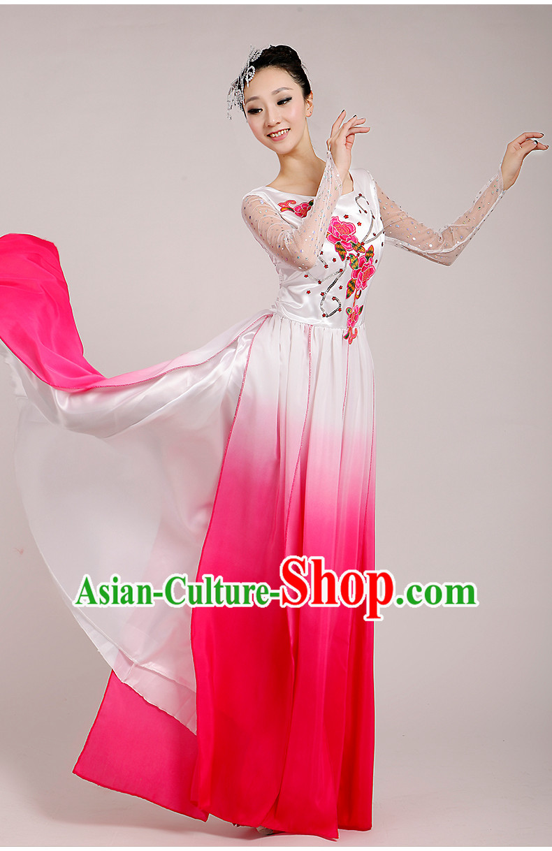 Chinese Traditional Stage Folk Dance Dancewear Costumes Dancer Costumes Dance Costumes Clothes and Headdress Complete Set for Women