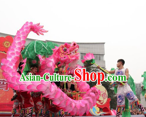 Most Beautiful Best Handmade Lotus Dragon Dance Costumes Complete Set