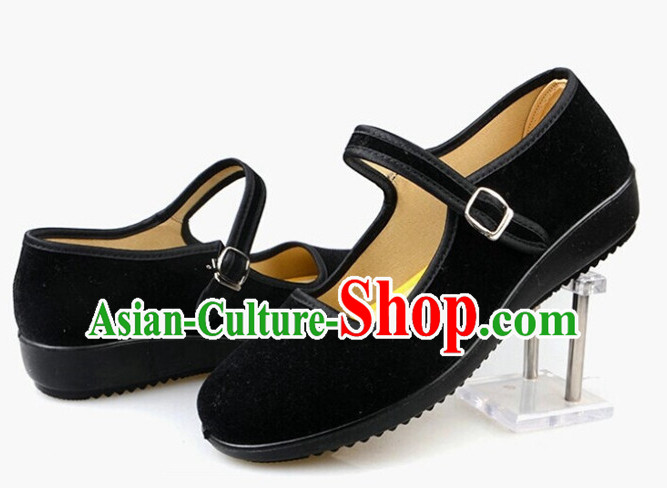 Top Black Chinese Traditional Tai Chi Shoes Kung Fu Shoes Martial Arts Shoes for Women
