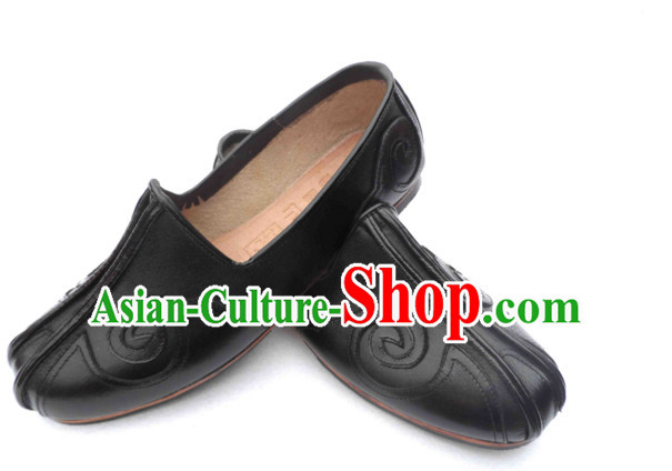 Top Chinese Classic Traditional Kungfu Master Tai Chi Shoes Kung Fu Shoes Martial Arts Leather Shoes
