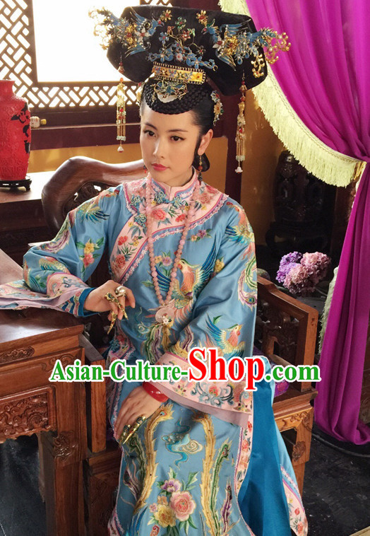 Chinese Imperial Palce Empress Costumes Complete Set for Women Girls