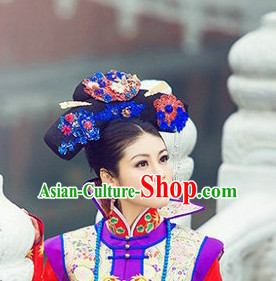 Chinese Classical Princess Queen Hair Jewelry Headwear Headdress and Long Wigs