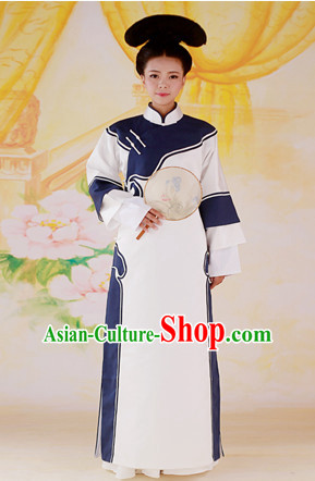 Chinese Imperial Palce Manchu Qipao Cheongsam Lady Garment Complete Set for Women Girls