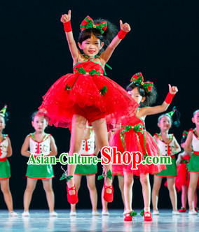 Chinese Traditional Primary School Dance Costumes Complete Set for Kids