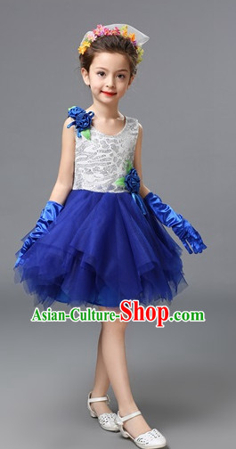 Chinese Primary School Students Dance Outfits Costumes Complete Set for Kids Girls