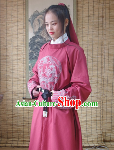 Traditional Asian Chinese Swordsman Clothing Garment Hanfu Clothes Complete Set