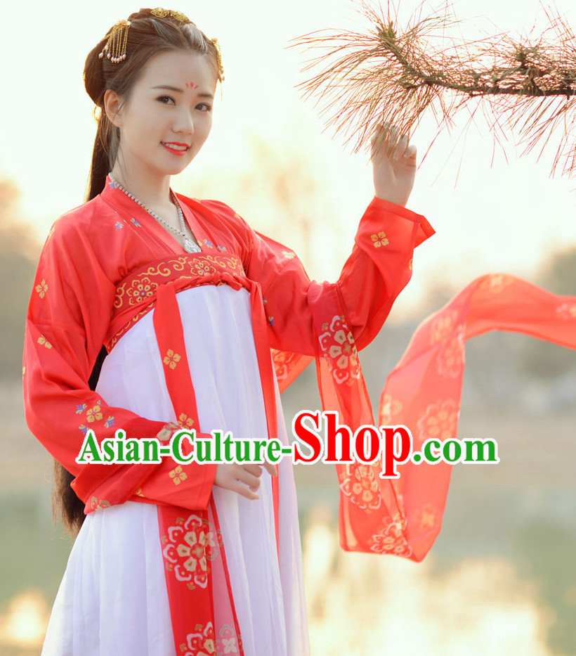 Top Chinese Tang Dynasty Beauty Princess Hanfu Clothing Chinese Hanfu Costume Hanfu Dress Ancient Chinese Costumes Complete Set for Women Girls Children