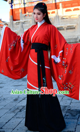 Top Chinese Han Dynasty Beauty Princess Hanfu Clothing Chinese Hanfu Costume Hanfu Dress Ancient Chinese Costumes and Hair Jewelry Complete Set for Women Girls Children