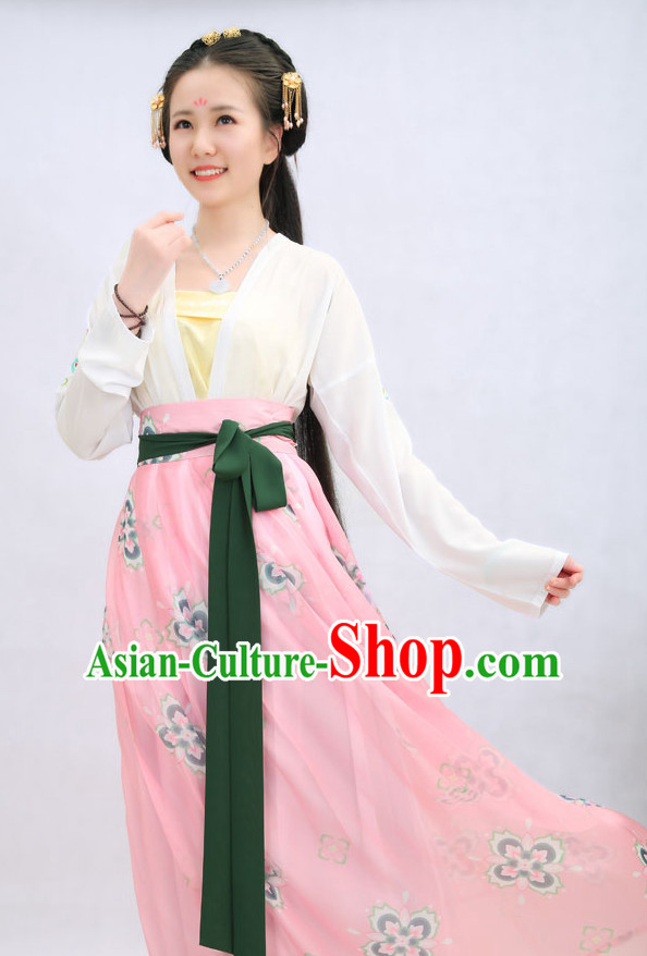 Top Chinese Tang Dynasty Princess Hanfu Clothing Chinese Hanfu Costume Hanfu Dress Ancient Chinese Costumes and Hat Complete Set for Women Girls Children