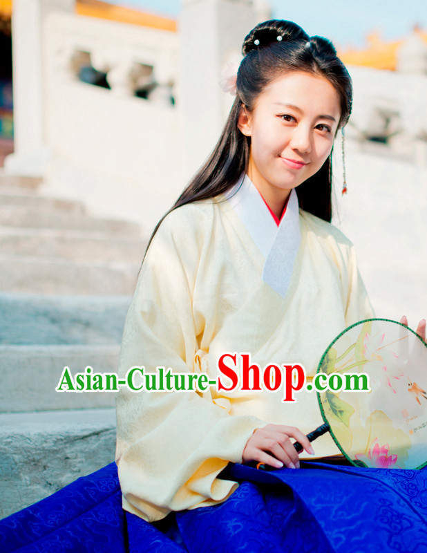 Top Chinese Ming Dynasty Female Hanfu Clothing Chinese Hanfu Costume Hanfu Dress Ancient Chinese Costumes and Hat Complete Set for Women Girls Children