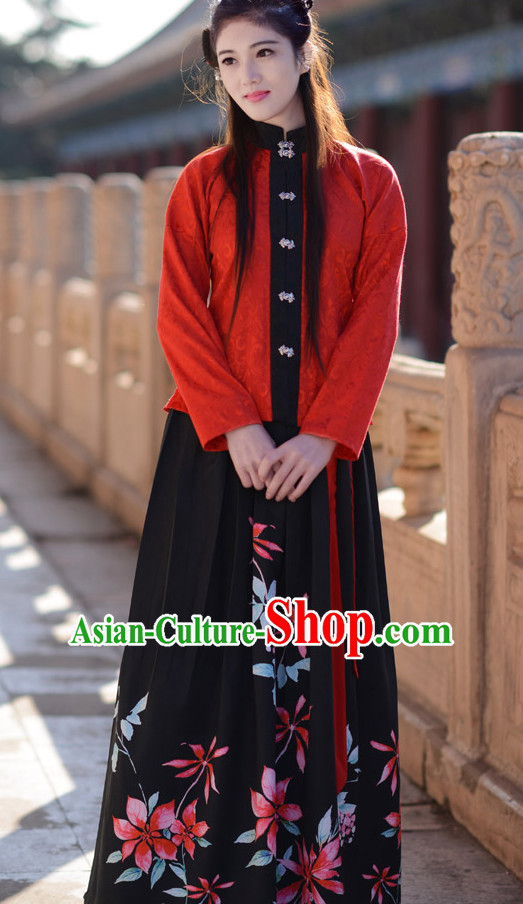 Top Chinese Ming Dynasty Beauty Hanfu Clothing Chinese Hanfu Costume Hanfu Dress Ancient Chinese Costumes and Hat Complete Set for Women Girls Children