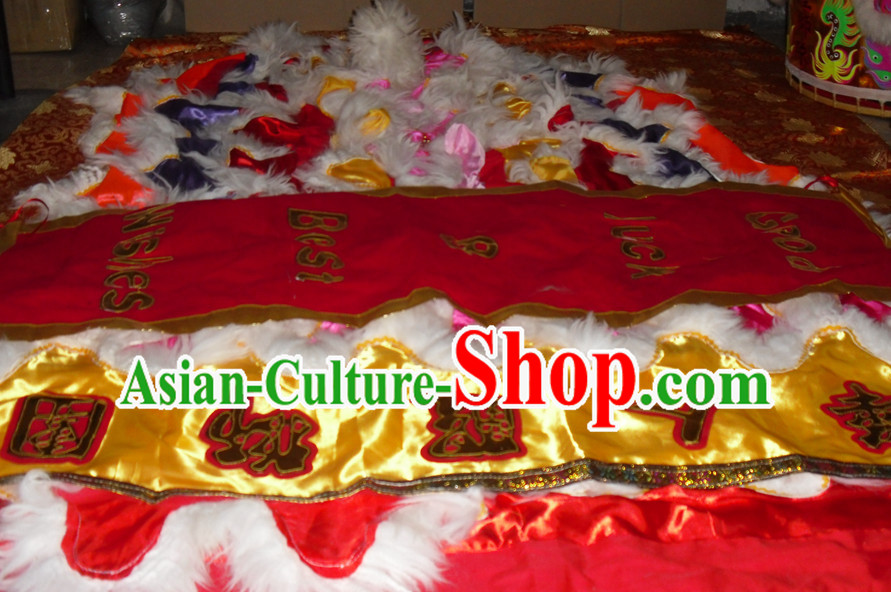 Top Asian Chinese Lion Dance Pants Claws Tail Body Costumes Set