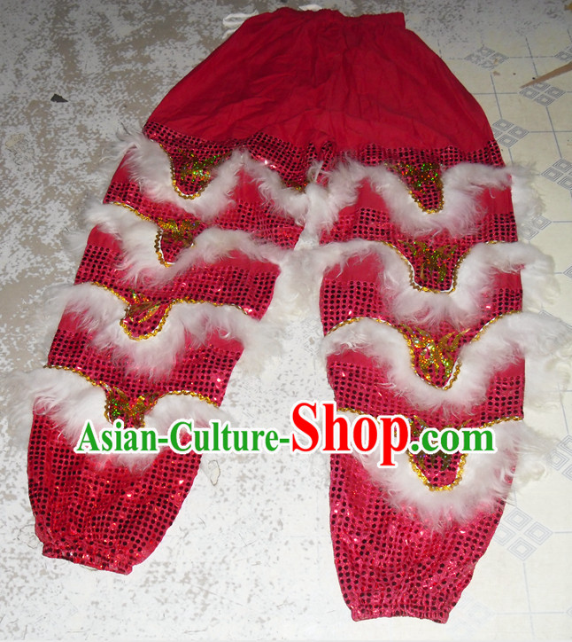 Top Asian Chinese New Year Performance 2 Pairs of Lion Dance Pants and Claws