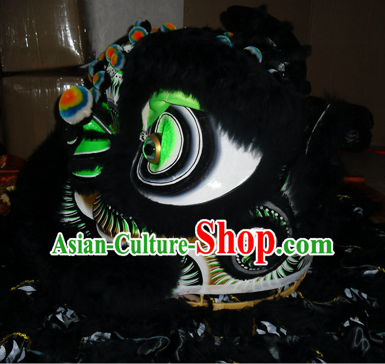 Black Top Competition and Parade Fut San Lion Dancing Costume Complete Set