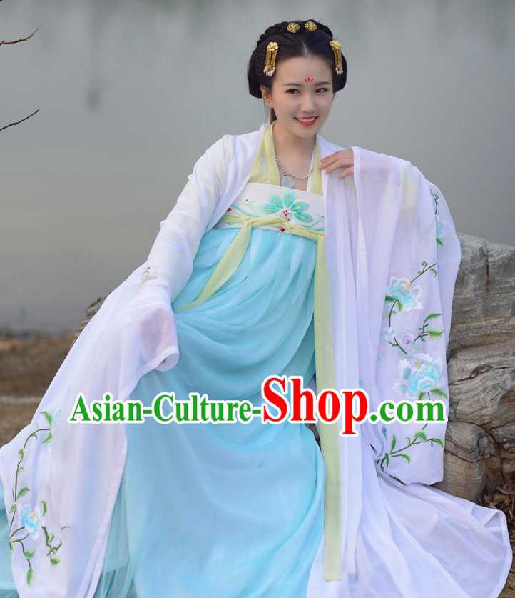 Top Chinese Tang Dynasty Princess Hanfu Clothing Chinese Hanfu Costume Hanfu Dress Ancient Chinese Costumes and Hat Complete Set for Women Girls Children